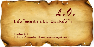Löwentritt Oszkár névjegykártya